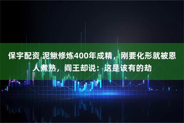 保宇配资 泥鳅修炼400年成精，刚要化形就被恩人煮熟，阎王却说：这是该有的劫