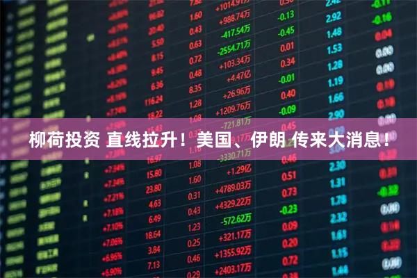 柳荷投资 直线拉升！美国、伊朗 传来大消息！