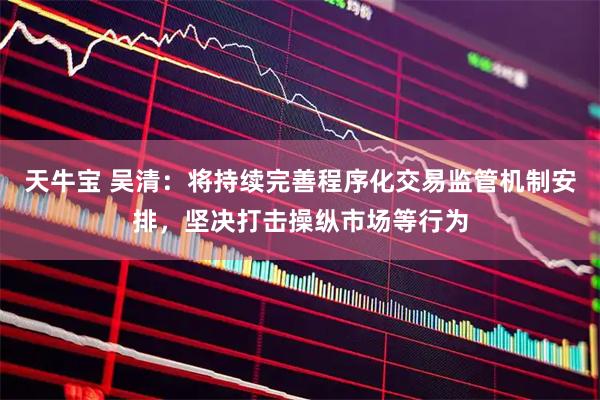 天牛宝 吴清：将持续完善程序化交易监管机制安排，坚决打击操纵市场等行为